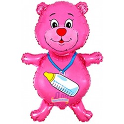 Розовый мишка с бутылочкой