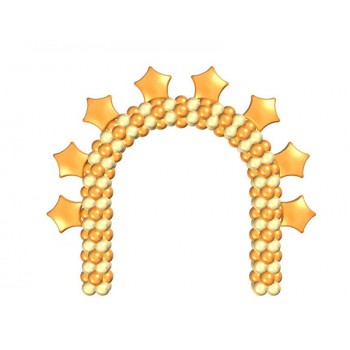 Арка плетенная из шаров с фольгированными звездами