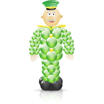 Фигура солдата, военного из шаров