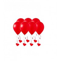 Красные гелиевые шары с сердечками