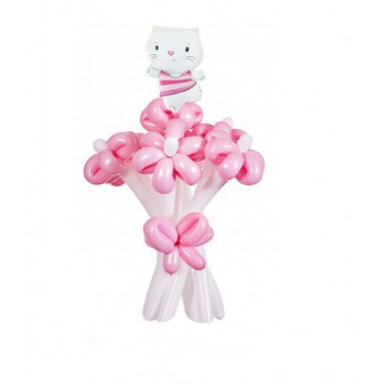 Розово-белый букет "Hello Kitty"