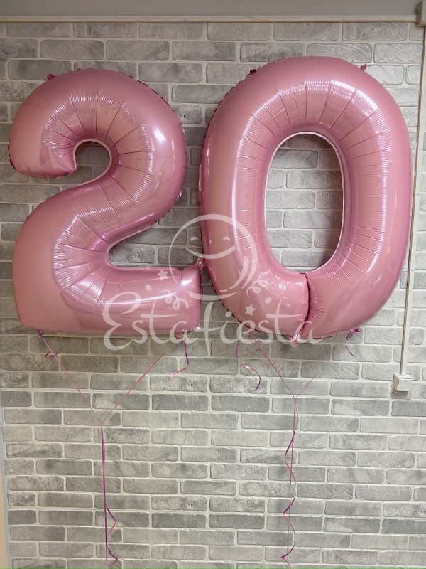 Цифры 20 розовые