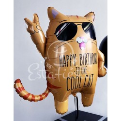 Крутой кот в очках фольгированный шар с гелием
