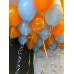 Голубые и оранжевые шары под потолок
