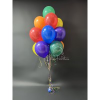Фонтан из 15 разноцветных шариков