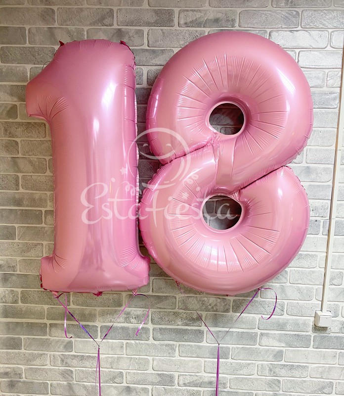 Цифры 18 розовые