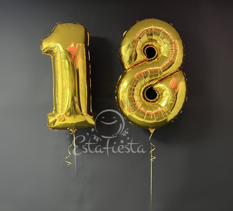 Цифры 18 золотые