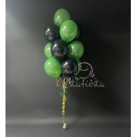 Фонтан из 13 шаров в черно-зеленом цвете