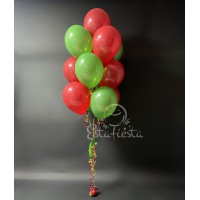 Фонтан из 13 шаров  зелено-красном цвете