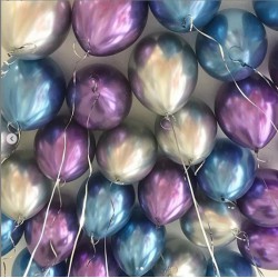 Гелиевый шар хром фиолетовый+серебряный+синий