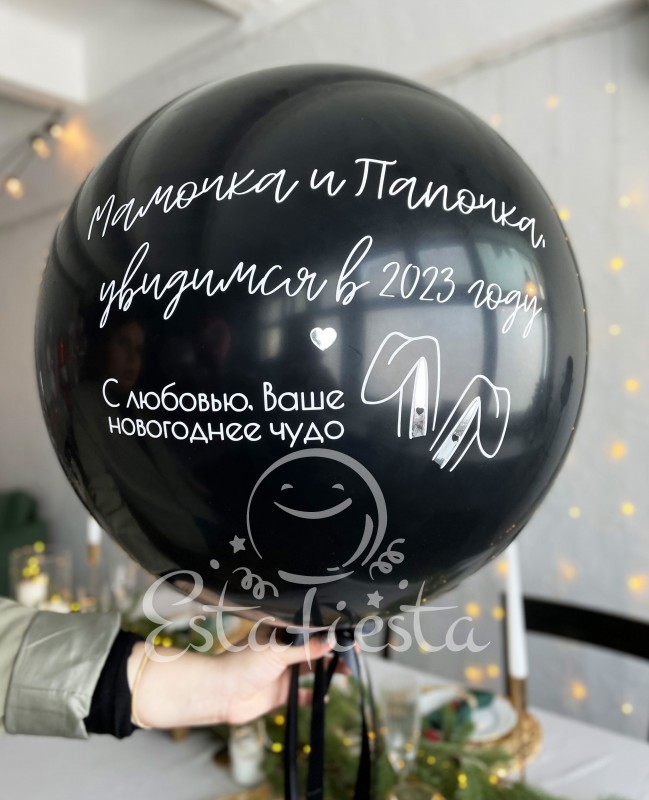 Большой гендерный шар Мамочка и папочка увидимся в 2023 году