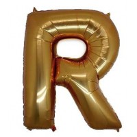 Фольгированная буква R золотая