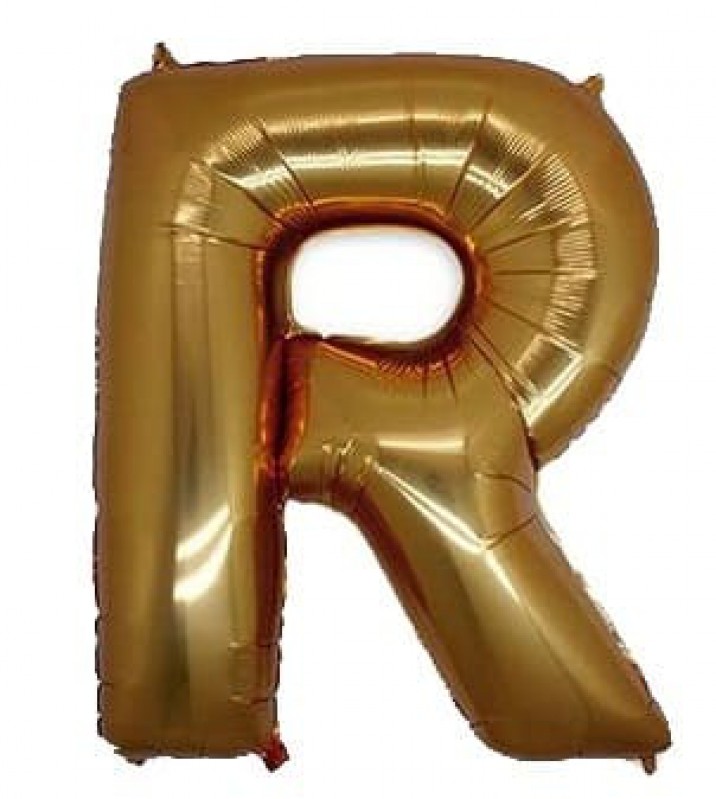 Фольгированная буква R золотая
