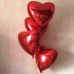 Облако из 10 красных фольгированных сердец